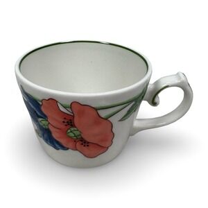 Villeroy & Boch Amapola Espresso Cup Germany Floral Poppy Blue Green Purple Rim